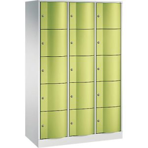 C+P Schließfachschrank Resisto, 3 Abteile, 15 Fächer, B 1148 x T 540 x H 1950 mm, Lichtgrau/Lichtblau C+P Schließfachschrank Resisto, 3 Abteile, 15 Fächer, B 1148 x T 540 x H 1950 mm, Lichtgrau/Lichtblau