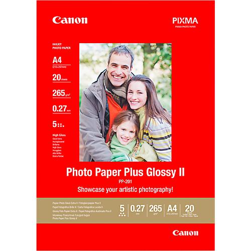Canon Fotopapier Plus Glossy II PP-201, 265 g/m², 20 Blatt, DIN A4