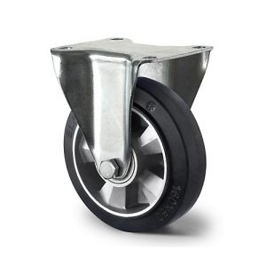 CASCOO Bockrolle BAF4, mit Rad-ø 125 mm x B 50 mm, Aluminium-Felge, Elastik-Lauffläche, schwarz, Doppelkugellager, bis 300 kg CASCOO Bockrolle BAF4, mit Rad-ø 125 mm x B 50 mm, Aluminium-Felge, Elastik-Lauffläche, schwarz, Doppelkugellager, bis 300 kg