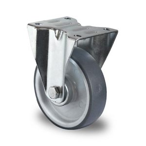 CASCOO Bockrolle P2V2, mit Rad-ø 100 mm x B 32 mm, Polypropylen-Felge, Elastomer-Lauffläche, grau, Rollenlager, bis 100 kg CASCOO Bockrolle P2V2, mit Rad-ø 100 mm x B 32 mm, Polypropylen-Felge, Elastomer-Lauffläche, grau, Rollenlager, bis 100 kg