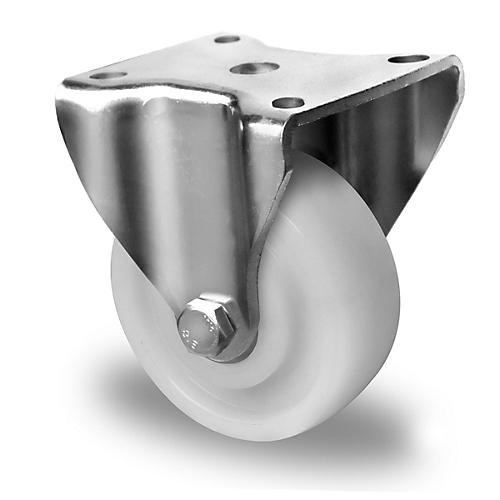 CASCOO Bockrolle V0Z0, mit Rad-ø 80 mm x B 37 mm, Polyamid-Felge, Polyamid-Lauffläche, natur/weiß, Doppelkugellager, bis 300 kg