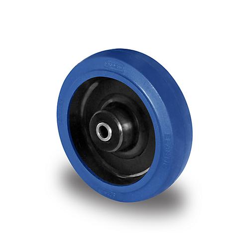CASCOO Einbaurad R4F1, mit Rad-ø 160 mm x B 46 mm, Polyamid-Felge, Elastik-Lauffläche, blau, Rollenlager, bis 300 kg