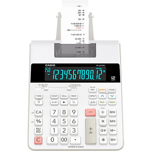 Casio Tischrechner FR-2650RC, Druckfunktion, 12-stelliges Display, 4-Tasten-Speicher