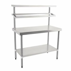Vogue Edelstahl Arbeitstisch mit Aufsatz 120cm