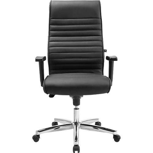 Chefsessel Topstar PRIME TIME 100, stufenlos sitzhöhenverstellbar, mit Armlehnen, Synchronmechanik, Leder, schwarz