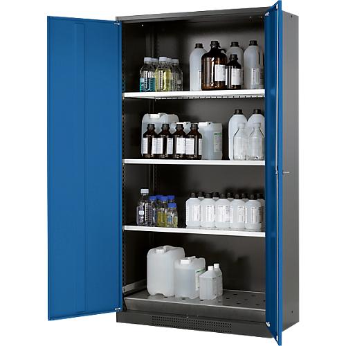 Chemikalienschrank Asecos CS-CLASSIC asecos, Flügeltür, 3 Böden, 1055x520x1950 mm, enzianblau