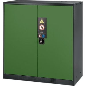 Chemikalienschrank Asecos CS-CLASSIC, Flügeltür, 2 Böden, 1055x520x1105 mm, resedagrün Chemikalienschrank Asecos CS-CLASSIC, Flügeltür, 2 Böden, 1055x520x1105 mm, resedagrün