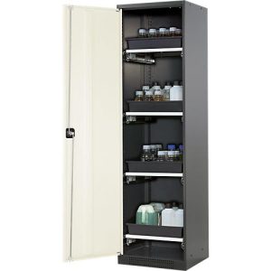 Chemikalienschrank Asecos CS-CLASSIC, Flügeltür, 4 Auszugswannen, 545x520x1950 mm, reinweiß Chemikalienschrank Asecos CS-CLASSIC, Flügeltür, 4 Auszugswannen, 545x520x1950 mm, reinweiß