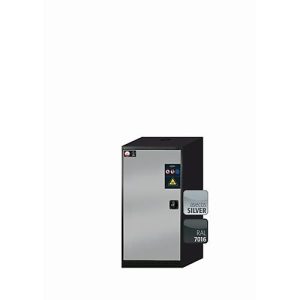 Chemikalienschrank asecos CS-CLASSIC, Flügeltür, Anschlag links, Front asecos Silber, B 545 x T 520 x H 1105 mm