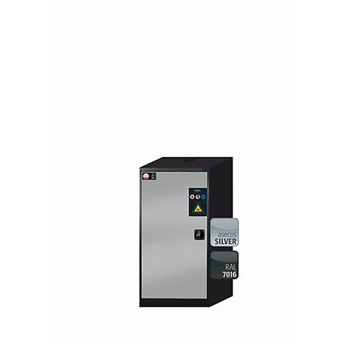 Chemikalienschrank asecos CS-CLASSIC, Flügeltür, Anschlag links, Front asecos Silber, B 545 x T 520 x H 1105 mm