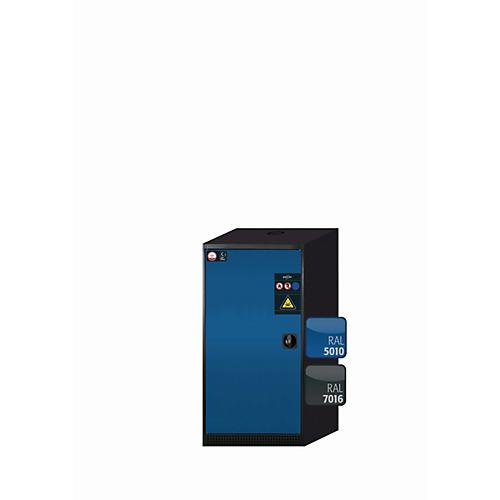Chemikalienschrank asecos CS-CLASSIC, Flügeltür, Anschlag links, Front Enzianblau, B 545 x T 520 x H 1105 mm