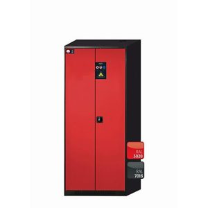 Chemikalienschrank asecos CS-CLASSIC, Flügeltüren, Front Verkehrsrot, B 810 x T 520 x H 1950 mm