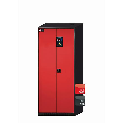 Chemikalienschrank asecos CS-CLASSIC, Flügeltüren, Front Verkehrsrot, B 810 x T 520 x H 1950 mm