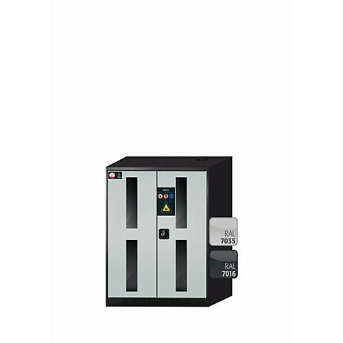 Chemikalienschrank asecos CS-CLASSIC-G, Flügeltüren mit Glasausschnitt, Front Lichtgrau, B 810 x T 520 x H 1105 mm