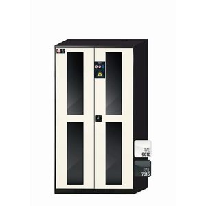 Chemikalienschrank asecos CS-CLASSIC-G, Flügeltüren mit Glasausschnitt, Front Reinweiß, B 1055 x T 520 x H 1950 mm Chemikalienschrank asecos CS-CLASSIC-G, Flügeltüren mit Glasausschnitt, Front Reinweiß, B 1055 x T 520 x H 1950 mm