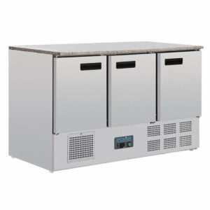 POLAR Thekenkühltisch 3-türig 368L, 1370x700x880 mm – GN 1/1 POLAR Thekenkühltisch 3-türig 368L, 1370x700x880 mm – GN 1/1