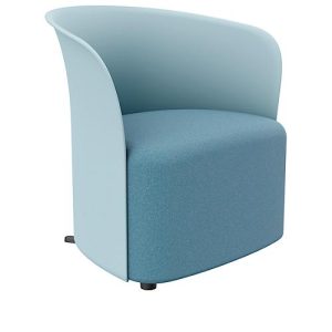Clubsessel Paperflow CROWN, Schaumpolsterung, mit Füßen, Sitzhöhe 380 mm, B 730 x T 635 x H 690 mm, Polypropylen & Hartfaserplatte, Polsterbezug blau Clubsessel Paperflow CROWN, Schaumpolsterung, mit Füßen, Sitzhöhe 380 mm, B 730 x T 635 x H 690 mm, Polypropylen & Hartfaserplatte, Polsterbezug blau