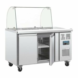 POLAR 2-türige GN-Saladette mit Glasaufsatz, 1360x700x1360 mm POLAR 2-türige GN-Saladette mit Glasaufsatz, 1360x700x1360 mm