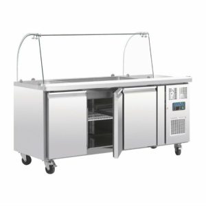 POLAR 3-türige GN-Saladette mit Glasaufsatz, 1795x700x1360 mm POLAR 3-türige GN-Saladette mit Glasaufsatz, 1795x700x1360 mm