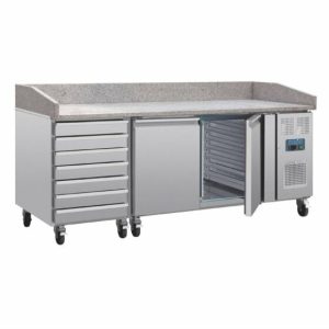 POLAR 2-türiger Pizzakühltisch mit 7 Schubladen 428L, 2025 mm POLAR 2-türiger Pizzakühltisch mit 7 Schubladen 428L, 2025 mm