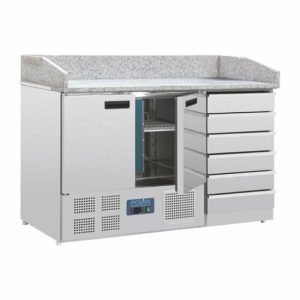 POLAR 2-türiger Pizzakühltisch mit 6 Schubladen 257L, 1420 mm POLAR 2-türiger Pizzakühltisch mit 6 Schubladen 257L, 1420 mm