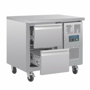 POLAR GN-Kühltisch mit 2 Schubladen 124L, 925x700x860 mm POLAR GN-Kühltisch mit 2 Schubladen 124L, 925x700x860 mm
