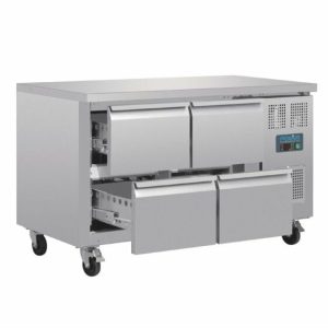 POLAR GN-Kühltisch mit 4 Schubladen 314L, 1360x700x860 mm POLAR GN-Kühltisch mit 4 Schubladen 314L, 1360x700x860 mm