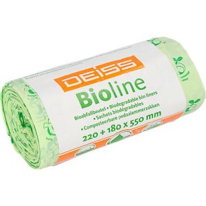 DEISS Bioline Bioabfallsäcke, Biofolie Ecovio, natur, B 220+180 x H 550, 10 Liter, 480 Stück DEISS Bioline Bioabfallsäcke, Biofolie Ecovio, natur, B 220+180 x H 550, 10 Liter, 480 Stück