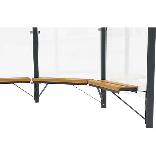 Design-Sitzbank WSM f. Achteckpavillon Paris, L 1000 mm, Kiefernholz, pulverb. Stahl, anthrazitgrau