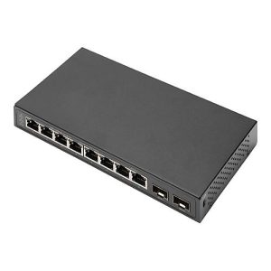 DIGITUS DN-80067 – Switch – unmanaged – 8 x 10/100/1000 + 2 x SFP (mini-GBIC) (Uplink) – Desktop, wandmontierbar