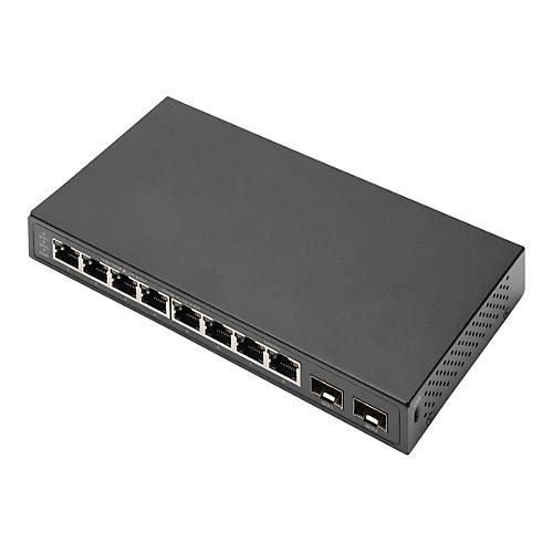 DIGITUS DN-80067 - Switch - unmanaged - 8 x 10/100/1000 + 2 x SFP (mini-GBIC) (Uplink) - Desktop, wandmontierbar