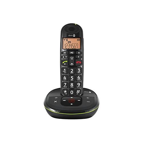DORO PhoneEasy 105wr - Schnurlostelefon - Anrufbeantworter mit Rufnummernanzeige - DECTGAP - Schwarz