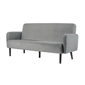 Dreisitzer Sofa easyChair® by Paperflow LISBOA, Samtbezug grau, Fußgestell schwarz, B 1590 x T 550 x H 430 mm Dreisitzer Sofa easyChair® by Paperflow LISBOA, Samtbezug grau, Fußgestell schwarz, B 1590 x T 550 x H 430 mm