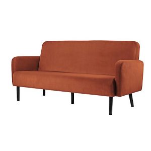 Dreisitzer Sofa easyChair® by Paperflow LISBOA, Samtbezug rostfarben, Fußgestell schwarz, B 1760 x T 815 x H 830 mm Dreisitzer Sofa easyChair® by Paperflow LISBOA, Samtbezug rostfarben, Fußgestell schwarz, B 1760 x T 815 x H 830 mm