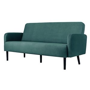 Dreisitzer Sofa easyChair® by Paperflow LISBOA, Stoffbezug grün, Fußgestell schwarz, B 1590 x T 550 x H 430 mm Dreisitzer Sofa easyChair® by Paperflow LISBOA, Stoffbezug grün, Fußgestell schwarz, B 1590 x T 550 x H 430 mm