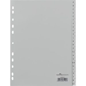 Durable Kunststoffregister, DIN A4 hoch, Buchstaben A-Z (24 Fächer), grau Durable Kunststoffregister, DIN A4 hoch, Buchstaben A-Z (24 Fächer), grau