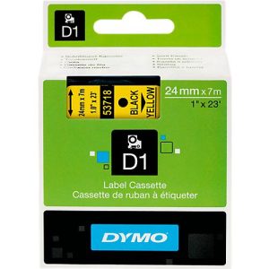 DYMO® Schriftbandkassette D1 53718, 24 mm, gelb/schwarz DYMO® Schriftbandkassette D1 53718, 24 mm, gelb/schwarz