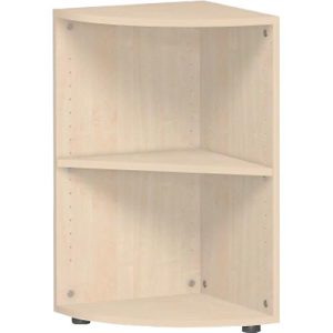 Eckabschlussregal PALENQUE, 2 OH, B 400 x T 400 x H 752 mm, Ahorn