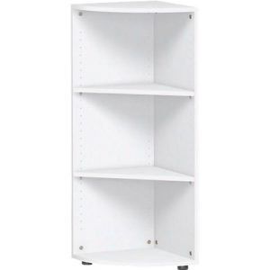 Eckabschlussregal PALENQUE, 3 OH, B 400 x T 400 x H 1104 mm, weiß Eckabschlussregal PALENQUE, 3 OH, B 400 x T 400 x H 1104 mm, weiß