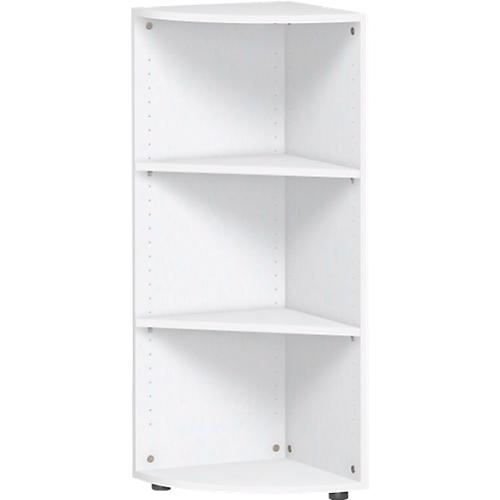 Eckabschlussregal PALENQUE, 3 OH, B 400 x T 400 x H 1104 mm, weiß