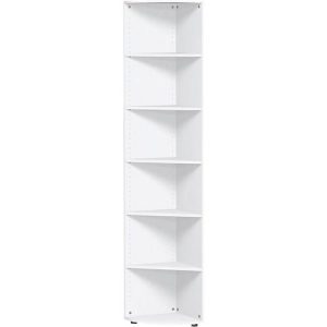 Eckabschlussregal PALENQUE, 6 OH, B 400 x T 400 x H 2160 mm, weiß