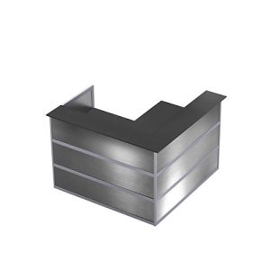 Ecktheke Tool, B 1500 x T 1500 x H 1100 mm, anthrazit/Edelstahlfinish Ecktheke Tool, B 1500 x T 1500 x H 1100 mm, anthrazit/Edelstahlfinish
