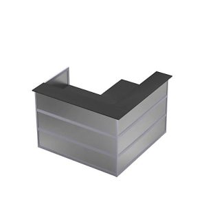 Ecktheke Tool, B 1500 x T 1500 x H 1100 mm, anthrazit/MDF silber Ecktheke Tool, B 1500 x T 1500 x H 1100 mm, anthrazit/MDF silber