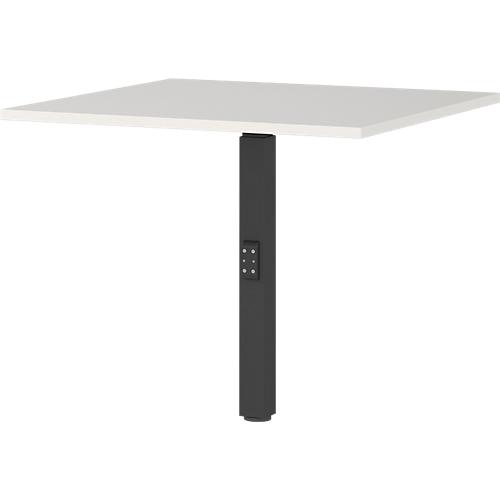 Eckverbindungsplatte Agenda, mechanisch höhenverstellbar, B 800 x T 800 x H 680-910 mm, Lichtgrau/Schwarz