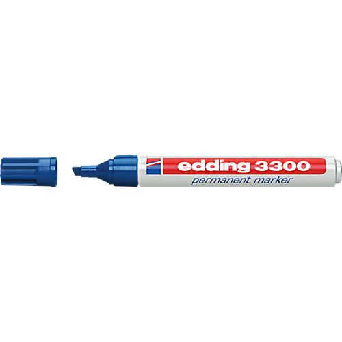 EDDING Permanent Marker 3300, mit Keilspitze, 10 Stück, blau