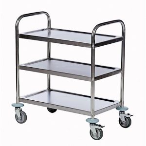 Edelstahl-Tischwagen 3 Etagen, 825 x 500 mm Edelstahl-Tischwagen 3 Etagen, 825 x 500 mm
