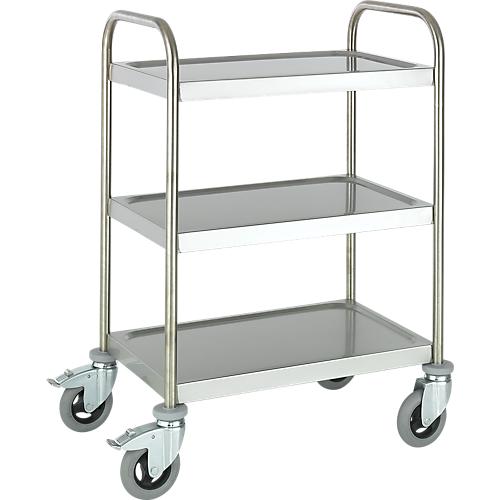 Edelstahlwagen, B 1045 x T 645 mm, luftident., Radgehäuse verzinkt