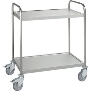 Edelstahlwagen, B 845 x T 545 mm, Vollgummi, Radgehäuse verzinkt Edelstahlwagen, B 845 x T 545 mm, Vollgummi, Radgehäuse verzinkt