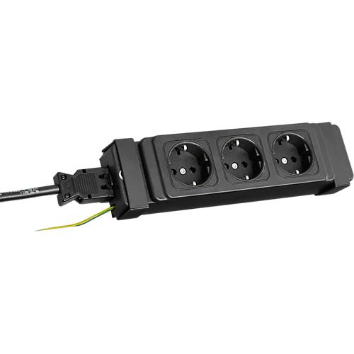 Elektrifizierungs-Set für Kabelkanäle, 3-fach Steckdose