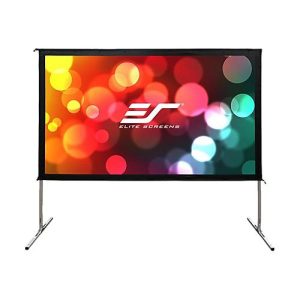 Elite Screens Yard Master 2 Series OMS100H2-DUAL – Projektionsschirm mit Beinen – 254 cm (100′) – 16:9 – Wraith Veil Dual – Black Trim, silber Rahmen